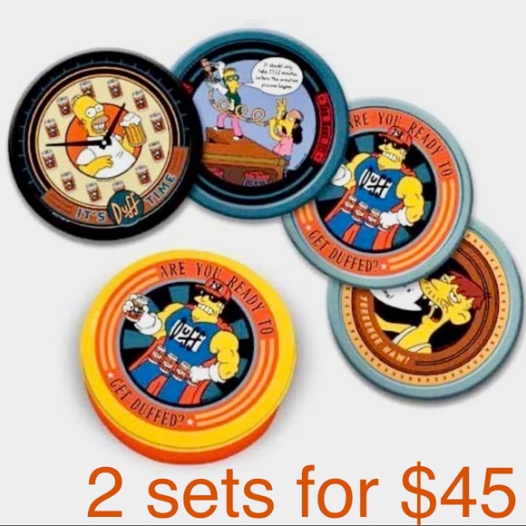 🍺2 Sets Simpsons Coasters Both for $45🍺NWOT - Picture 1 of 8